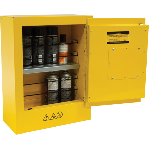 Mini Flammable Safety Cabinet, 2 Gal., 1 Door, 17" W x 22" H x 8" D Moffatt Supply & Specialties