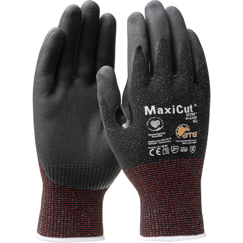 MaxiCut&reg; Ultra Seamless Knit Engineered Yarn Gloves, X-Small, 15 Gauge, Nitrile Coated, ASTM ANSI Level A6/EN 388 Level 2 Moffatt Supply & Specialties