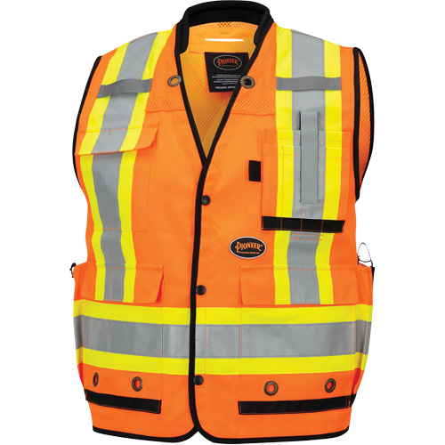 6680 High-Visibility Antimicrobial Mesh-Back Surveyor Vest, High Visibility Orange, Small, Polyester Moffatt Supply & Specialties