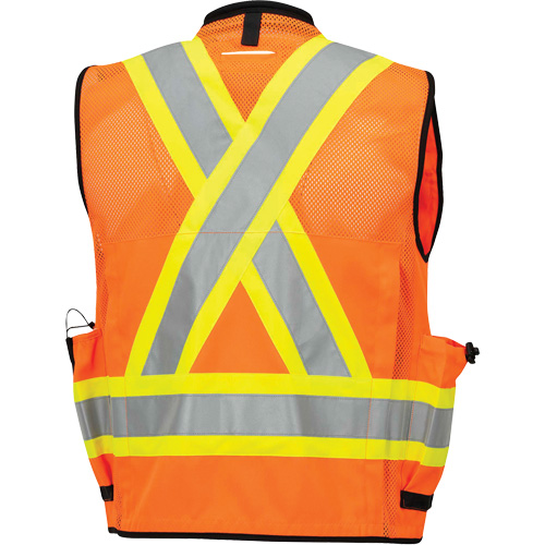 6680 High-Visibility Antimicrobial Mesh-Back Surveyor Vest, High Visibility Orange, Small, Polyester Moffatt Supply & Specialties