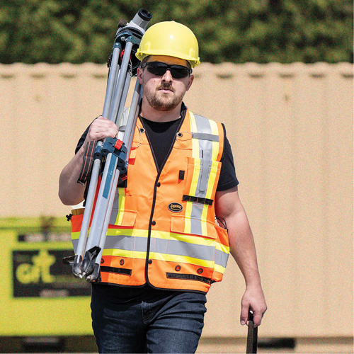 6680 High-Visibility Antimicrobial Mesh-Back Surveyor Vest, High Visibility Orange, Small, Polyester Moffatt Supply & Specialties