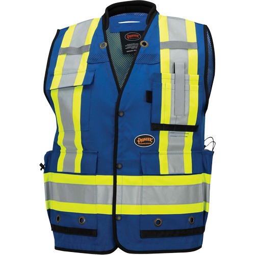 6681 High-Visibility Antimicrobial Mesh-Back Surveyor Vest, Royal Blue, Small, Polyester Moffatt Supply & Specialties