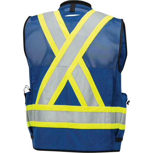 6681 High-Visibility Antimicrobial Mesh-Back Surveyor Vest, Royal Blue, Small, Polyester Moffatt Supply & Specialties