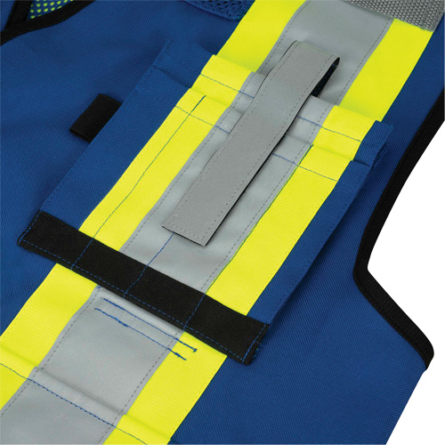 6681 High-Visibility Antimicrobial Mesh-Back Surveyor Vest, Royal Blue, Small, Polyester Moffatt Supply & Specialties