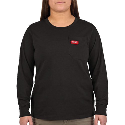 GRIDIRON Long Sleeve Pocket T-Shirt, Women's, X-Small, Black Moffatt Supply & Specialties