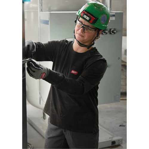 GRIDIRON Long Sleeve Pocket T-Shirt, Women's, X-Small, Grey Moffatt Supply & Specialties