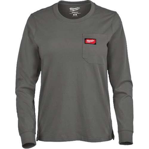 GRIDIRON Long Sleeve Pocket T-Shirt, Women's, X-Small, Grey Moffatt Supply & Specialties