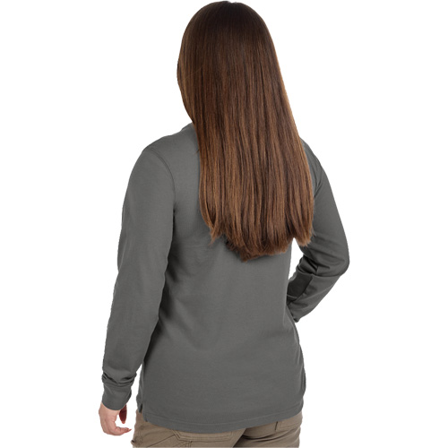 GRIDIRON Long Sleeve Pocket T-Shirt, Women's, X-Small, Grey Moffatt Supply & Specialties