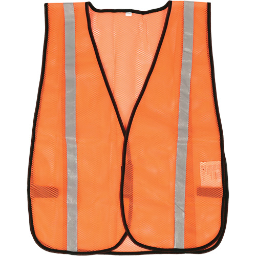 Compact Mesh Safety Vest, High Visibility Orange, Polyester Moffatt Supply & Specialties
