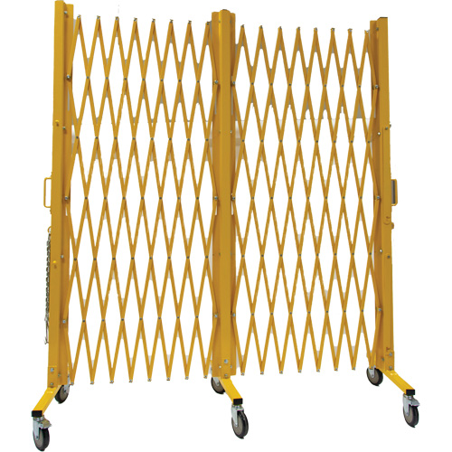 Barri&egrave;re extensible, 84" h x 20' lo, Jaune Moffatt Supply & Specialties
