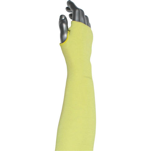 Kut Gard&reg; Single-Ply Cut-Resistant Sleeve with Thumb Hole, Aramid/ATA&reg;, 10", ASTM ANSI Level A4, Yellow Moffatt Supply & Specialties