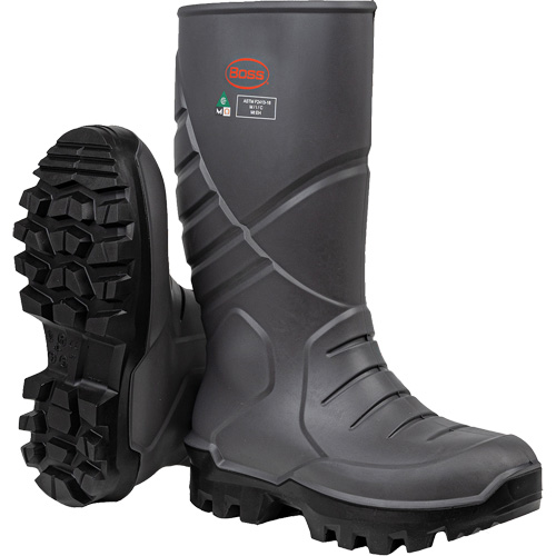 Bottes de s&eacute;curit&eacute; int&eacute;grales Boss avec semelle interm&eacute;diaire et prot&egrave;ge-m&eacute;tatarse interne, Polyur&eacute;thane thermique, Embout Acier, Semelle R&eacute;sistant aux perforations, Pointure 6 Moffatt Supply & Specialties
