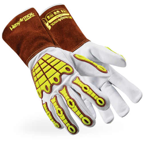 HeatArmor&reg; 5056IMP Welding Gloves, Grain Goatskin, Size Large Moffatt Supply & Specialties