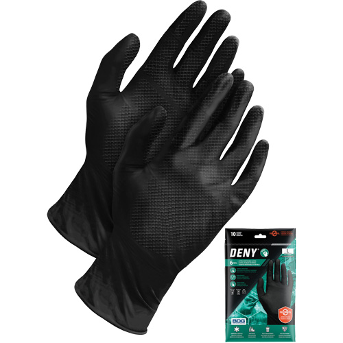 Deny&reg; Disposable Gloves, Small, Nitrile, 6-mil, Powder-Free, Black Moffatt Supply & Specialties