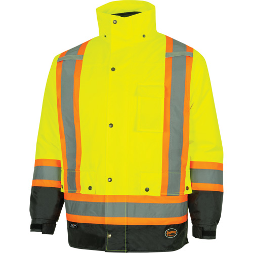 Parka de s&eacute;curit&eacute; d'hiver imperm&eacute;able 7-en-1 5057 Pioneer Yukon, Polyester, Noir/Jaune lime haute visibilit&eacute;, T-petit Moffatt Supply & Specialties