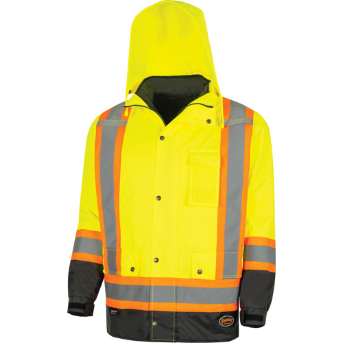 Parka de s&eacute;curit&eacute; d'hiver imperm&eacute;able 7-en-1 5057 Pioneer Yukon, Polyester, Noir/Jaune lime haute visibilit&eacute;, T-petit Moffatt Supply & Specialties