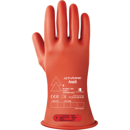 Gants &eacute;lectriques isol&eacute;s ultra l&eacute;gers ActivArmr RIG R011RUL, ASTM classe 0, Taille 8, 11" lo Moffatt Supply & Specialties