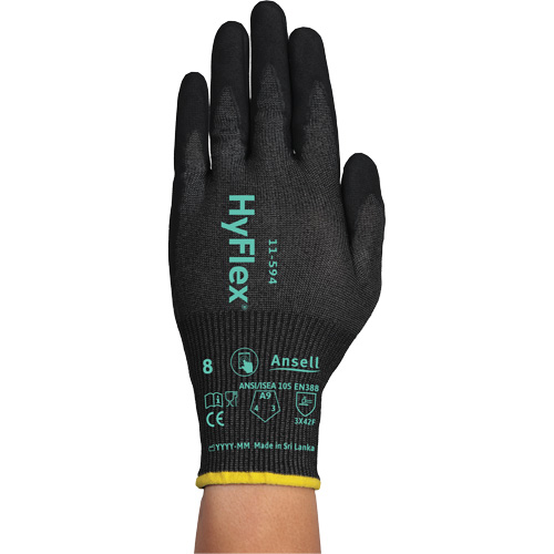 Gants r&eacute;sistants &agrave; la coupe HYFLEX 11-594, Taille 12/3T-Grand, Calibre 18, Rev&ecirc;tement Nitrile, Enveloppe en PEHP/Intercept, ASTM ANSI niveau A9/EN 388 niveau F Moffatt Supply & Specialties