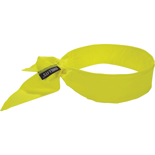 Chill-Its 6702 Cooling Headband with Embedded Polymers & Tie Closure, High Visibilty Lime-Yellow Moffatt Supply & Specialties