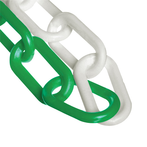 Bicolour Plastic Barrier Chain, Green/White Moffatt Supply & Specialties