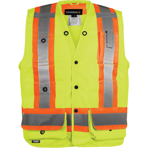 Veste haute visibilit&eacute; pour arpenteur, Orange haute visibilit&eacute;, 5T-Grand, Polyester Moffatt Supply & Specialties