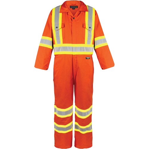 High-Visibility Unlined Coveralls, Medium, High Visibility Orange Moffatt Supply & Specialties