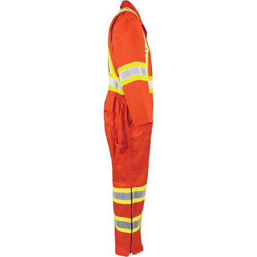 High-Visibility Unlined Coveralls, Medium, High Visibility Orange Moffatt Supply & Specialties