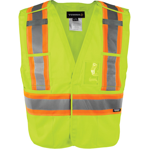 Gilet haute visibilit&eacute; &agrave; d&eacute;tachement rapide en 5 points, Orange haute visibilit&eacute;, Moyen/Petit, Polyester Moffatt Supply & Specialties