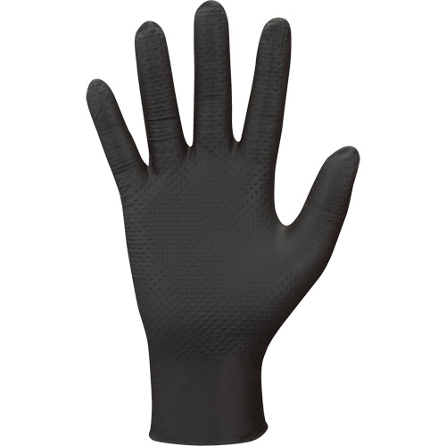 Gants jetables 709B PyraGrip, 9/Grand, Nitrile, 8 mils, Sans poudre, Noir Moffatt Supply & Specialties