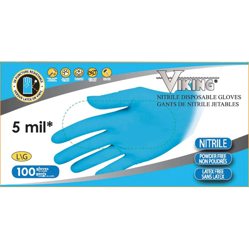 34600 Disposable Gloves, Medium, Nitrile, 5-mil, Powder-Free, Blue Moffatt Supply & Specialties