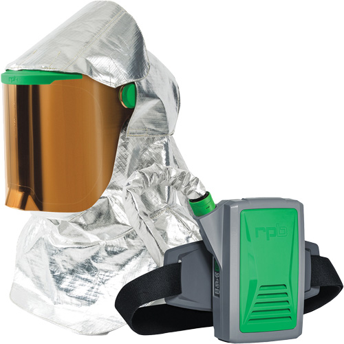 Respirateur &agrave; chaleur radiante Z-Link avec souffleur & montage &agrave; la ceinture, Respirateur &agrave; masque/Capuchon & visi&egrave;re, Pile Lithium-ion Moffatt Supply & Specialties