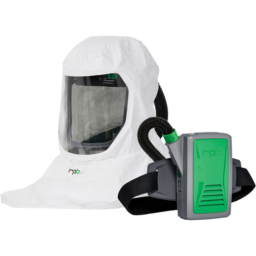 Respirateur T-Link avec casquette, tube de respiration, montage &agrave; la ceinture & APR motoris&eacute; PX5, Cagoule ample & visi&egrave;re, Pile Lithium-ion Moffatt Supply & Specialties