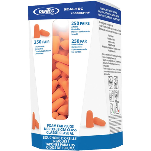 Recharge de bouchons d'oreilles jetables SEALTEC33, Vrac - Contenant Moffatt Supply & Specialties