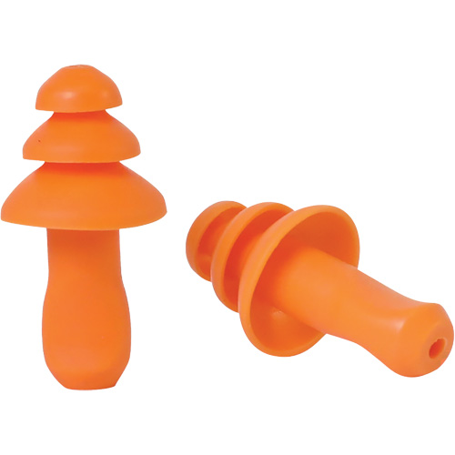 Bouchons d'oreilles r&eacute;utilisable &agrave; triple bride en TPR orange SEALTEC TipGrip, Sans cordon, Vrac - Boîte, 26 dB dB NRR, Taille unique Moffatt Supply & Specialties