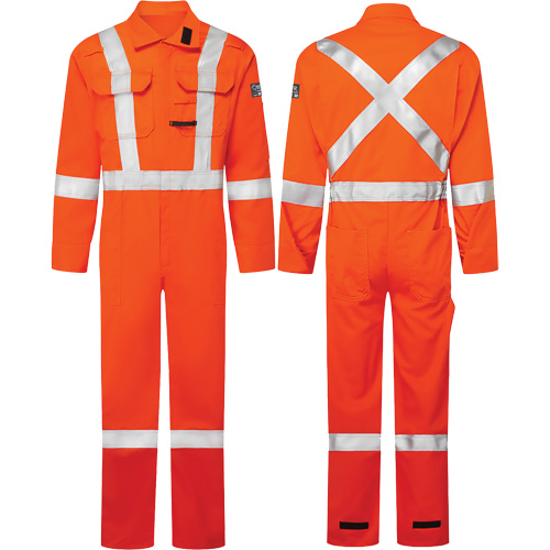 Combinaisons Avenger, 7 oz, Taille 42 grand, Orange haute visibilit&eacute; Moffatt Supply & Specialties