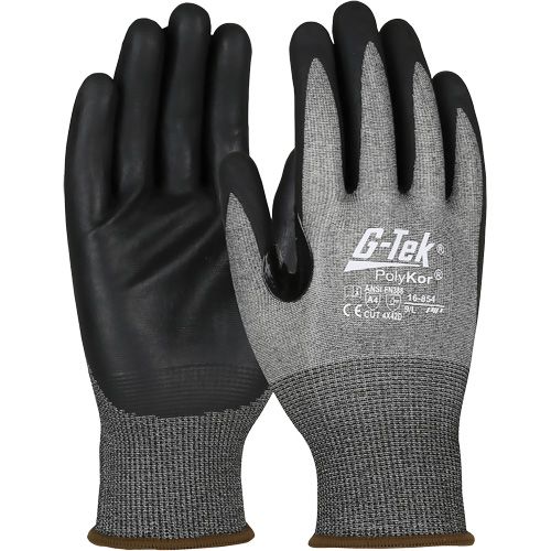 Gants r&eacute;sistant &agrave; la coupe G-Tek avec capacit&eacute; pour &eacute;cran tactile, Taille Petit, Calibre 18, Rev&ecirc;tement Mousse de nitrile, Enveloppe en PolyKor, ASTM ANSI niveau A4/EN 388 niveau D Moffatt Supply & Specialties