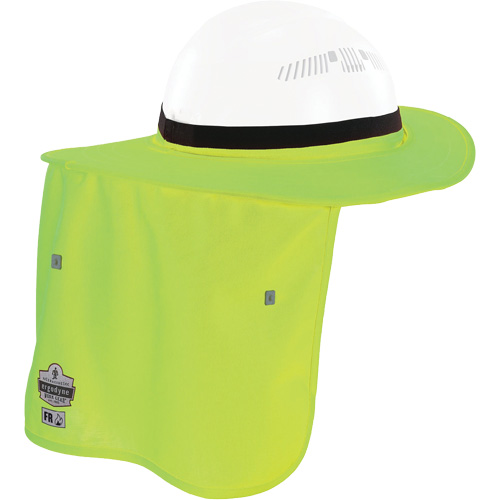 Chill-Its&reg; Lime Green FR Hard Hat Brim with Neck Shade Moffatt Supply & Specialties