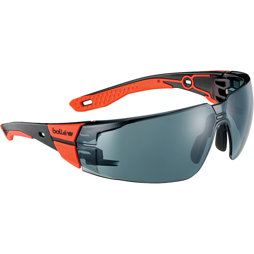 RUSH+ 2.0 M/L Safety Glasses with Black & Red Frame, Smoke Lens, Anti-Fog/Anti-Scratch, ANSI Z87+ Moffatt Supply & Specialties