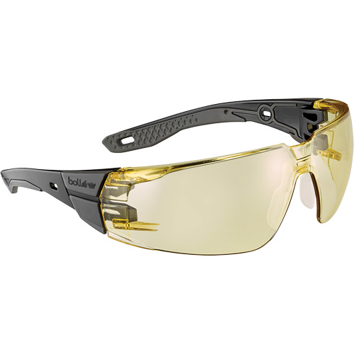 RUSH+ 2.0 M/L Safety Glasses with Black & Grey Frame, Amber Lens, Anti-Fog/Anti-Scratch, ANSI Z87+ Moffatt Supply & Specialties