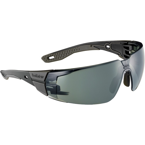 Lunettes de s&eacute;curit&eacute; RUSH+ 2.0 avec monture noire et grise, M/G, Lentille Gris/3,0, Antibu&eacute;e/Anti-&eacute;gratignures, ANSI Z87+ Moffatt Supply & Specialties