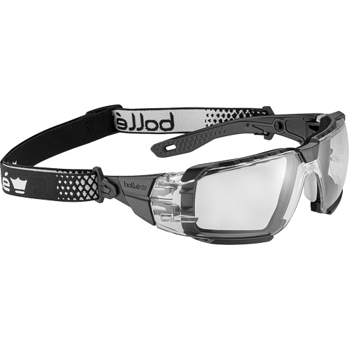 Lunettes de s&eacute;curit&eacute; RUSH+ 2.0 XP avec monture noire et grise, M/G, Lentille Transparent, Antibu&eacute;e/Anti-&eacute;gratignures, ANSI Z87+ Moffatt Supply & Specialties