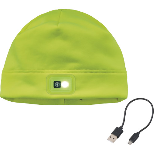 Calotte d'hiver N-Ferno avec lumi&egrave;re DEL rechargeable, Doublure en Molleton, Taille unique, Vert lime haute visibilit&eacute; Moffatt Supply & Specialties