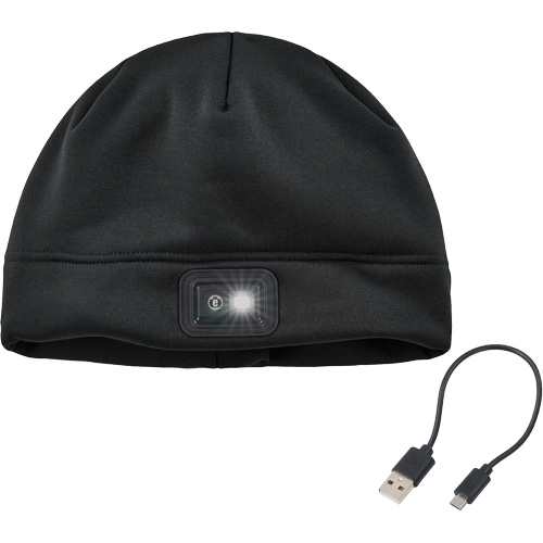 N-Ferno&reg; Winter Skull Cap with LED Rechargeable Light, Fleece Lining, One Size, Black Moffatt Supply & Specialties
