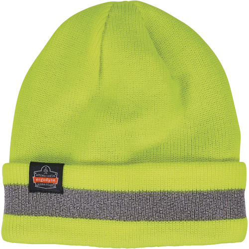N-Ferno&reg; Reflective, Cuffed Rib Knit Winter Hat, Acrylic Lining, One Size, High-Visibility Lime Green Moffatt Supply & Specialties