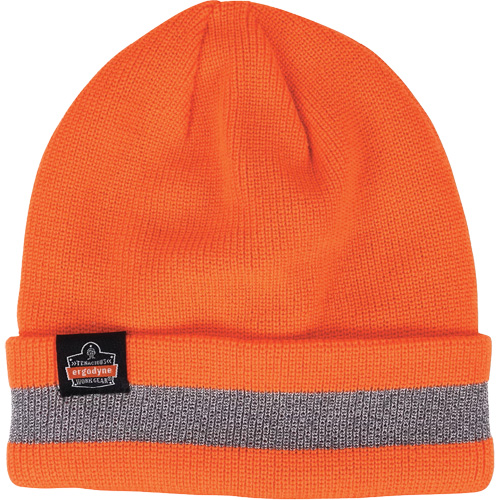 N-Ferno&reg; Reflective, Cuffed Rib Knit Winter Hat, Acrylic Lining, One Size, Orange Moffatt Supply & Specialties