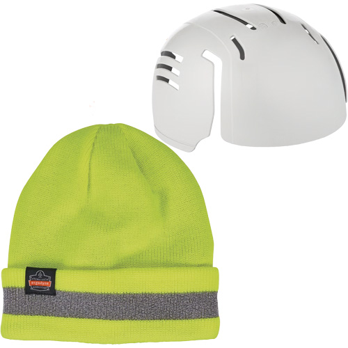 N-Ferno&reg; Reflective Rib Knit Winter Hat & Bump Cap Insert, Acrylic Lining, Medium/Small, High-Visibility Lime Green Moffatt Supply & Specialties