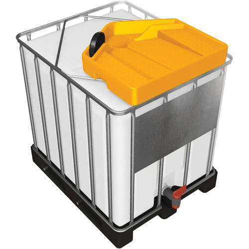 Grand entonnoir jaune en poly&eacute;thyl&egrave;ne r&eacute;sistant aux produits chimiques pour GRV, capacit&eacute; de 3,9 gal. Moffatt Supply & Specialties
