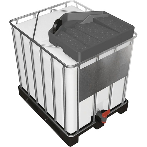 Grand entonnoir gris en poly&eacute;thyl&egrave;ne r&eacute;sistant aux produits chimiques pour GRV, capacit&eacute; de 3,9 gal. Moffatt Supply & Specialties