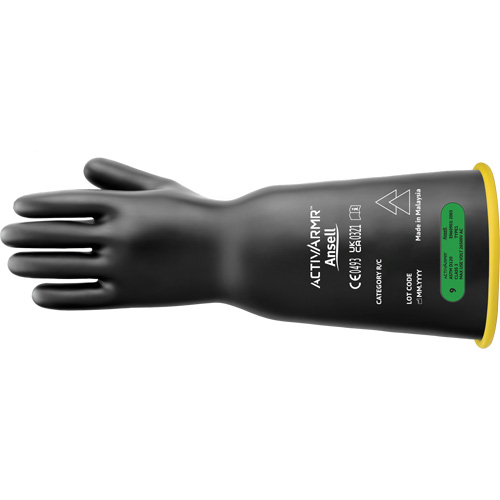 Gants de monteur de lignes en caoutchouc de latex ActivArmr, ASTM classe 3, Taille 11, 16" lo Moffatt Supply & Specialties
