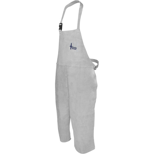 Leather Welding Apron, Split-Leg Bib, 36" L, Pearl Grey Moffatt Supply & Specialties